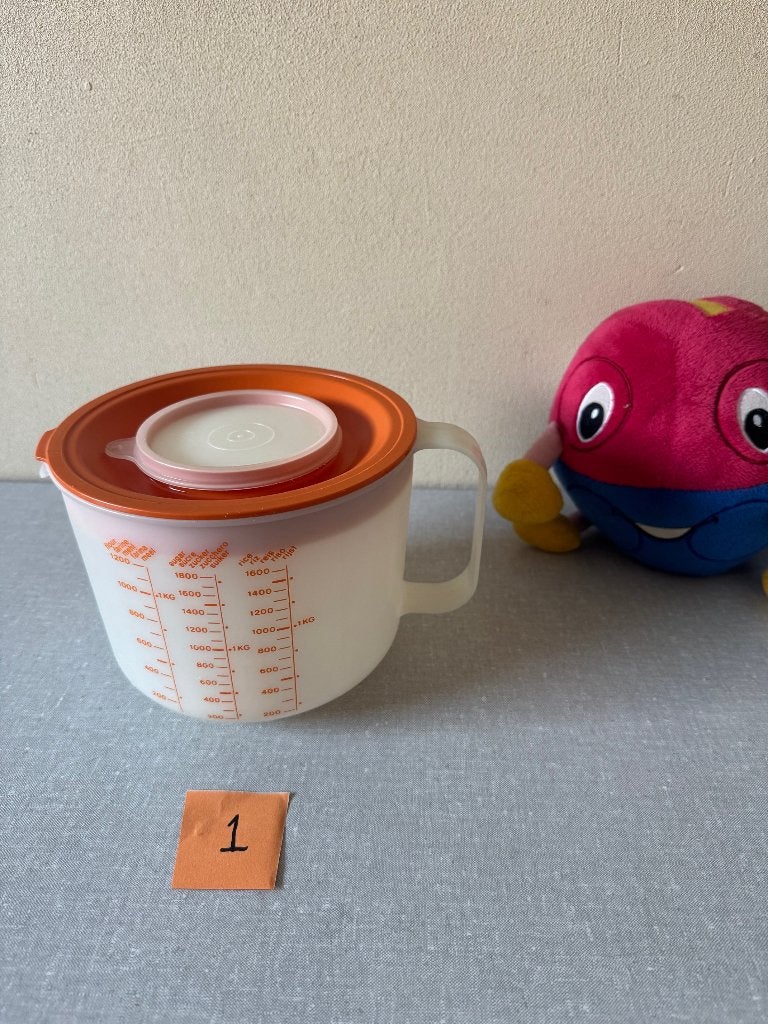 I.Z.G.S. mix en meet mixkom - maatkan van TUPPERWARE ( 1 ), Huis en Inrichting, Keuken | Tupperware, Gebruikt, Beker of Kan, Oranje