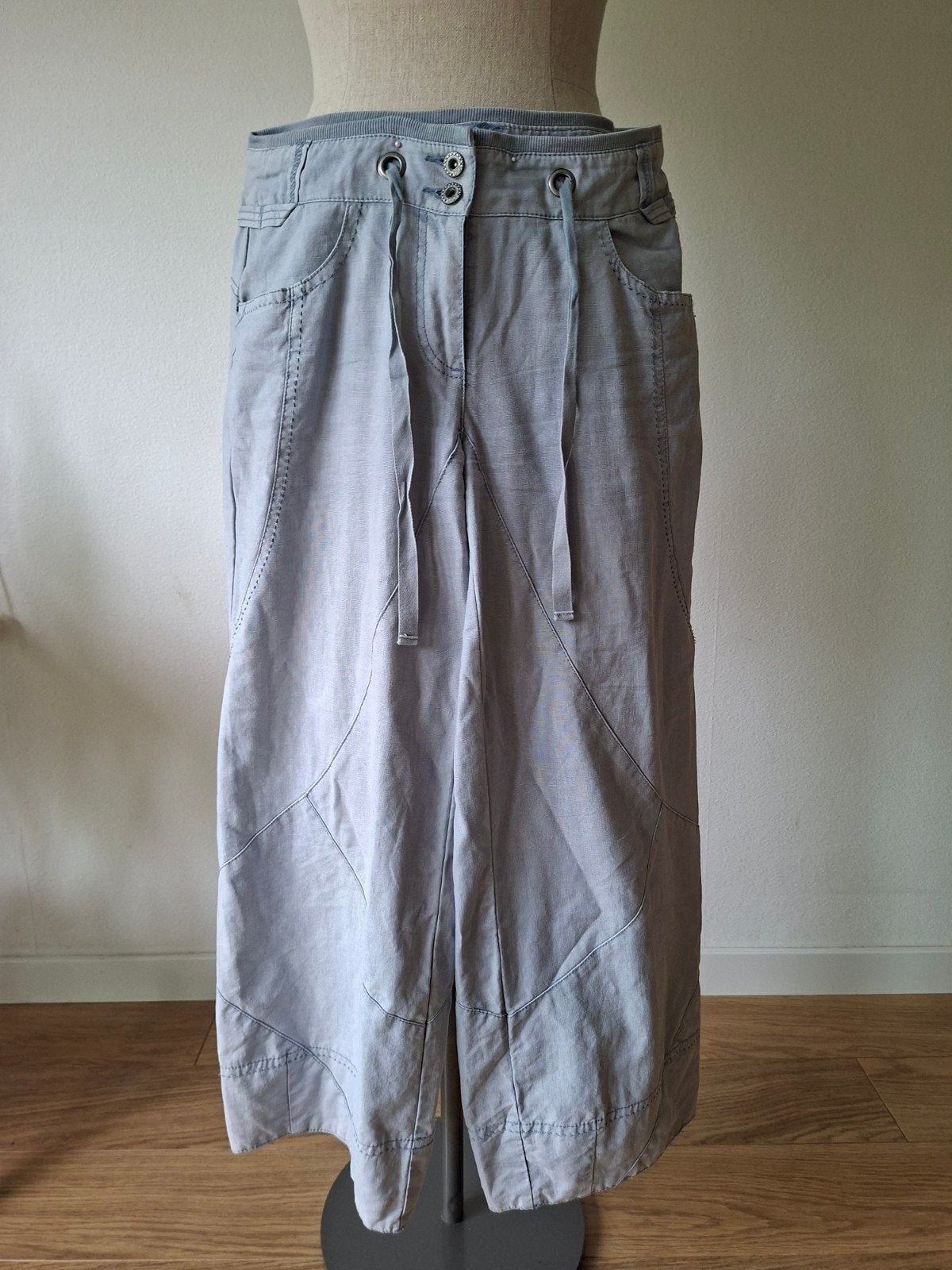 Didi.Gedragen lichtblauwe linnen broek, Kleding | Dames, Maat 38/40 (M), Blauw, Didi, Ophalen of Verzenden