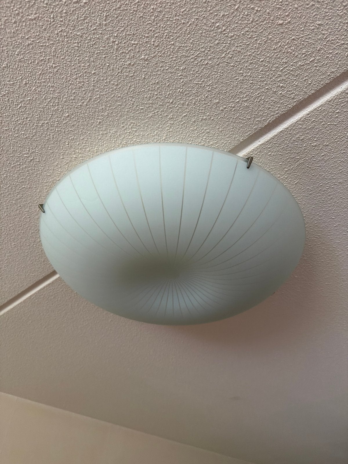 4x Ikea Moderne Plafondlamp - Melkglas met ribbelpatroon, Ophalen, Gebruikt, Modern, Glas