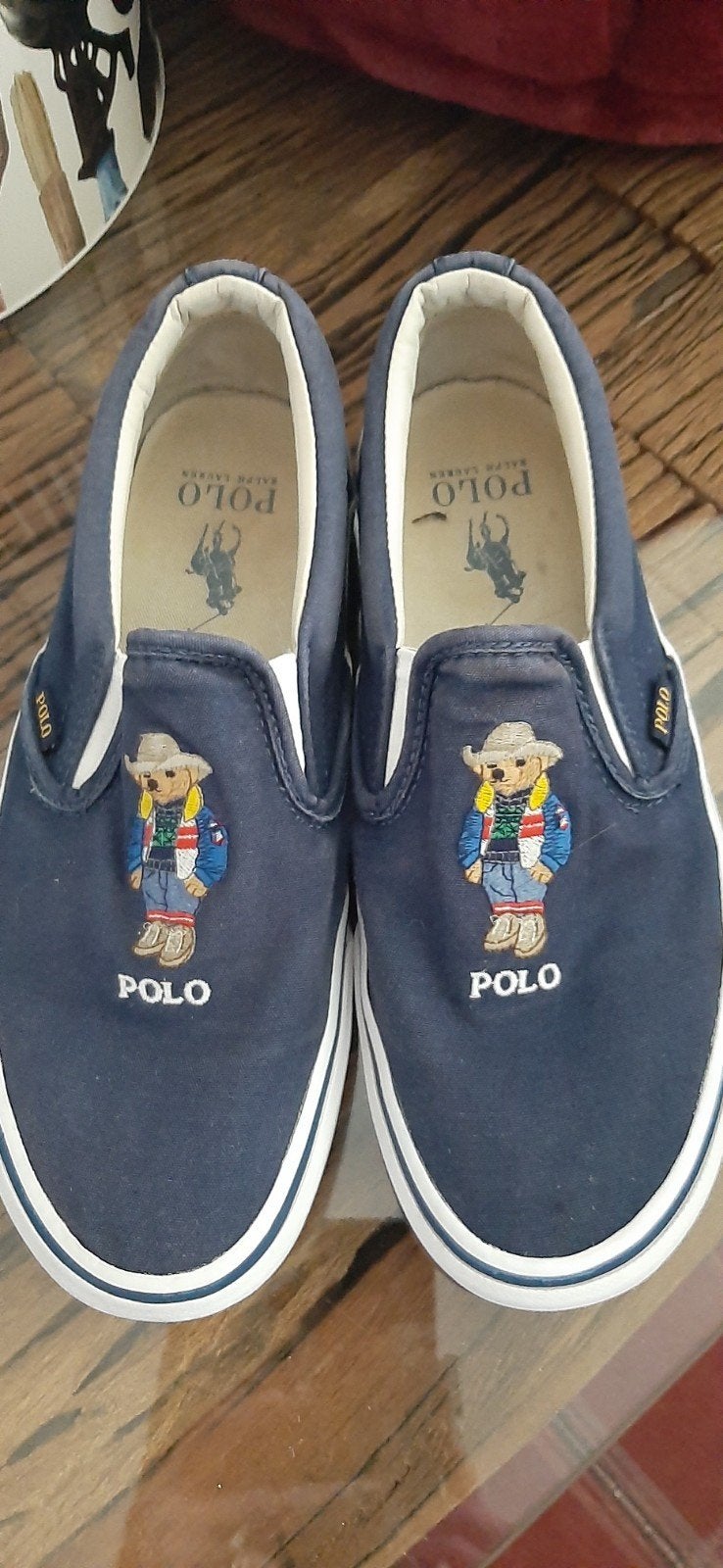 Ralph Lauren Polo Bear Instappers - Maat 40, Blauw, Instappers, Ophalen of Verzenden, Ralph Lauren