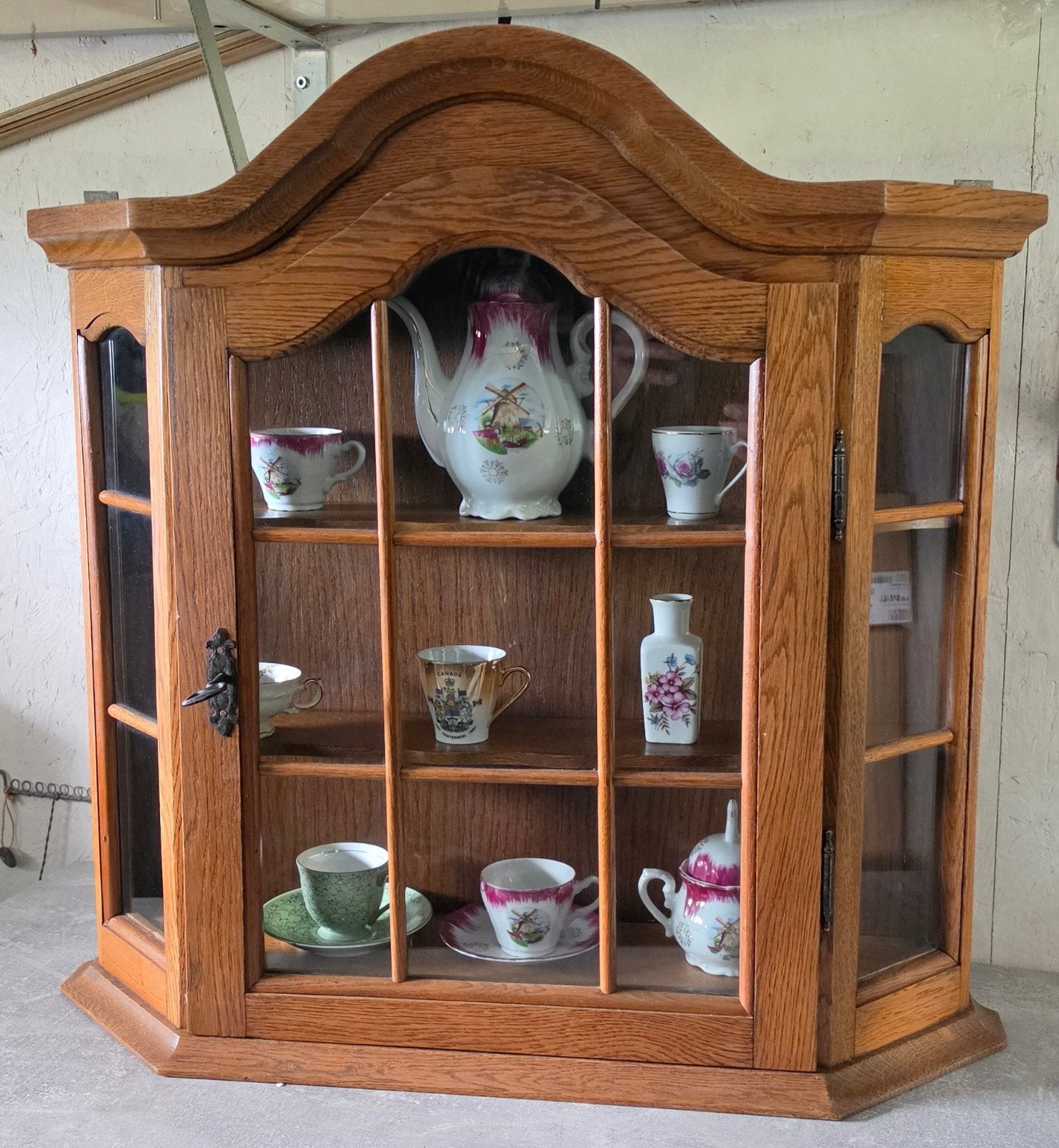Antieke houten vitrinekast - Curio kastje, Antiek en Kunst, Antiek | Meubels | Kasten, Ophalen