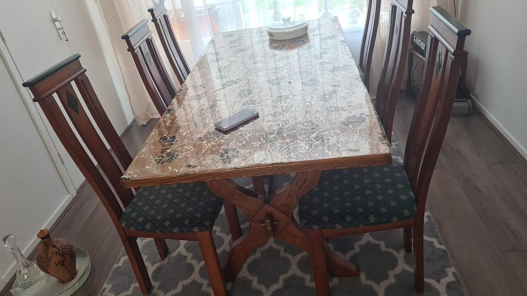 Salon tafel eettafel +6 stoelen, Ophalen of Verzenden, Zo goed als nieuw, 4 tot 6 stoelen
