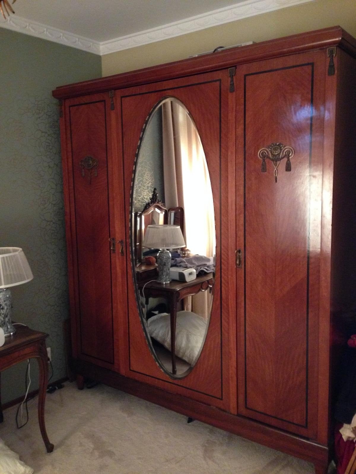 schitterende antieke kast 3-deurs Art Deco 1920, Ophalen