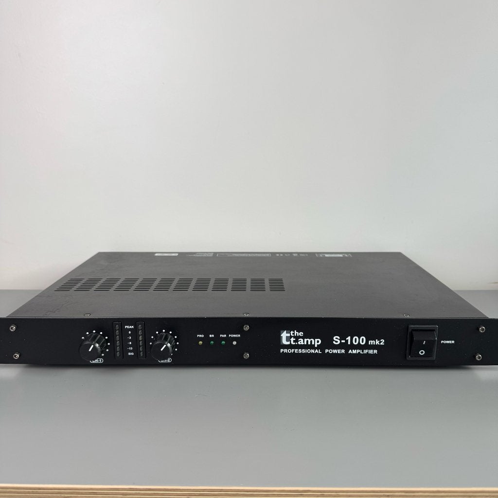 Thomann t.amp S-100 mk2 1U eindversterker + 19" 3U rack, Gebruikt, 60 tot 120 watt, Stereo, Ophalen