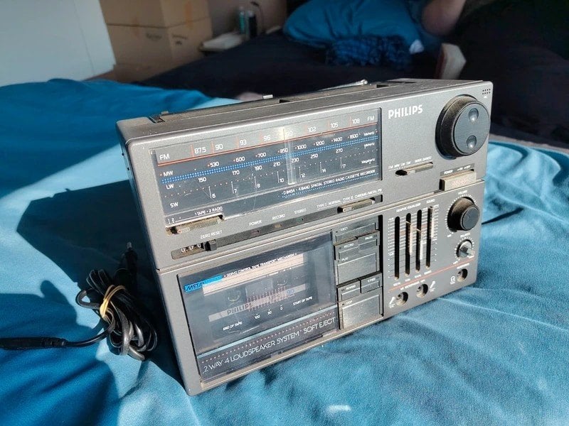 Philips D8454 stereoradio | vintage boombox | werkend, Ophalen of Verzenden