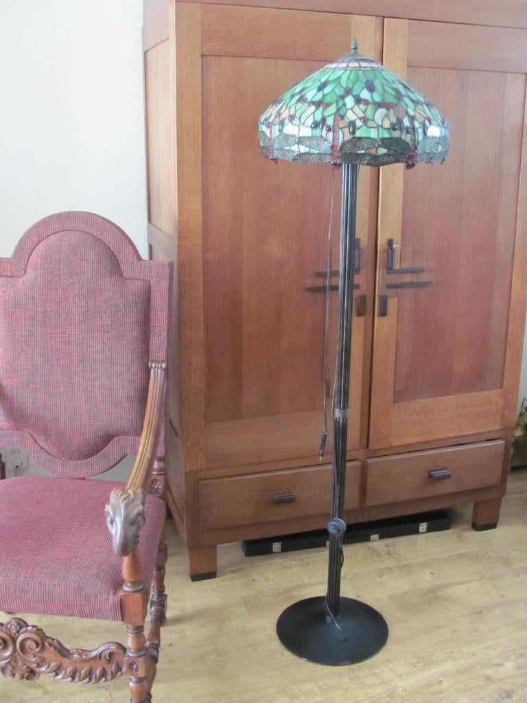 Tiffanie vloerlamp, Huis en Inrichting, Lampen | Vloerlampen, Ophalen, Gebruikt, Glas, 150 tot 200 cm