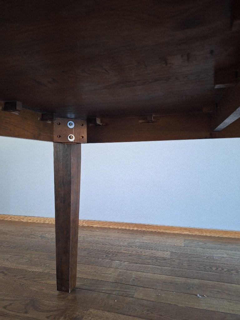 Massief houten eettafel, Huis en Inrichting, Tafels | Eettafels, Ophalen, Gebruikt, 100 tot 150 cm, 200 cm of meer