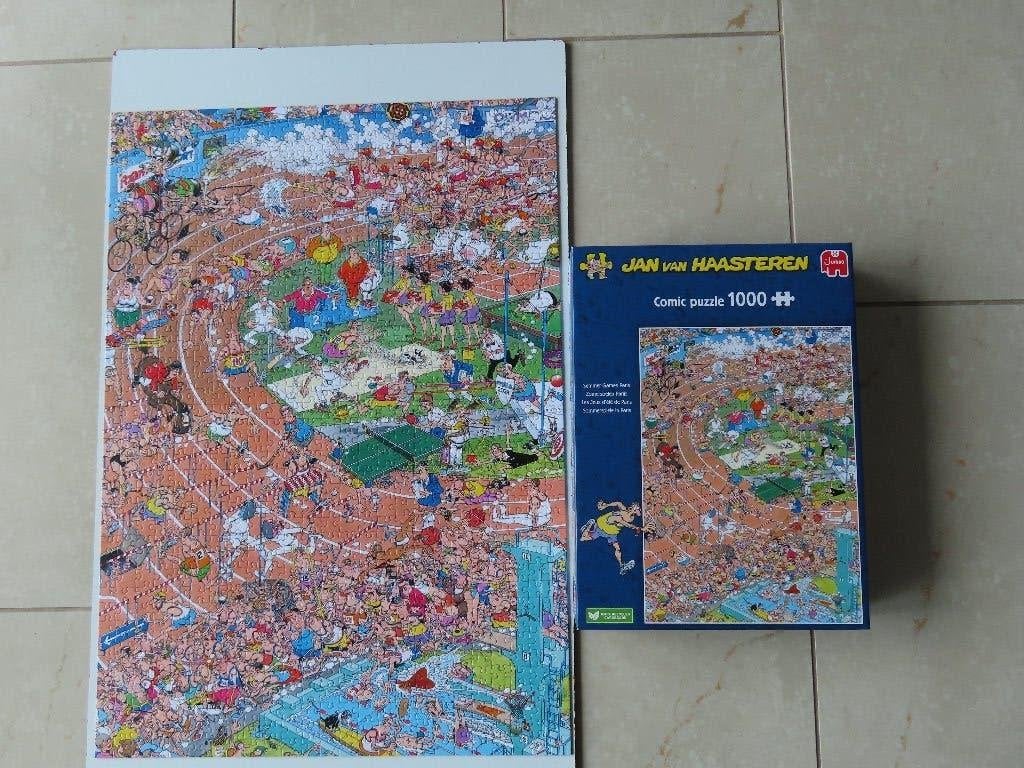 puzzel Jan van Haasteren, Zomerspelen Parijs 1000stukjes, Ophalen of Verzenden, 500 t/m 1500 stukjes, Zo goed als nieuw, Legpuzzel