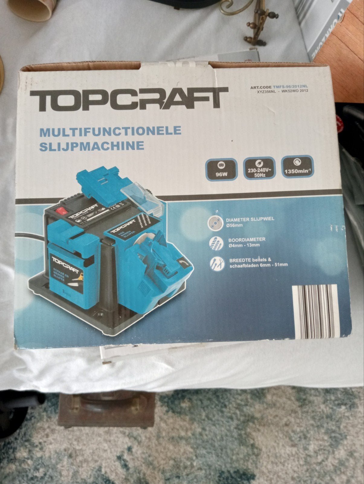 Topcraft nul functionele slijpmachine, Ophalen