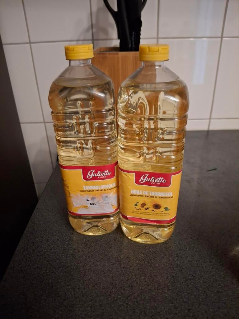 Nieuw 2 flessen zonnebloemolie juliette, Diversen, Levensmiddelen, Ophalen of Verzenden