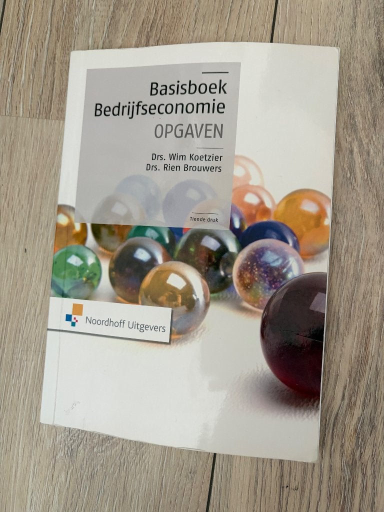 Basisboek Bedrijfseconomie Opgaven - 10e druk, Boeken, Zo goed als nieuw, Noordhoff Uitgevers, Beta, HBO