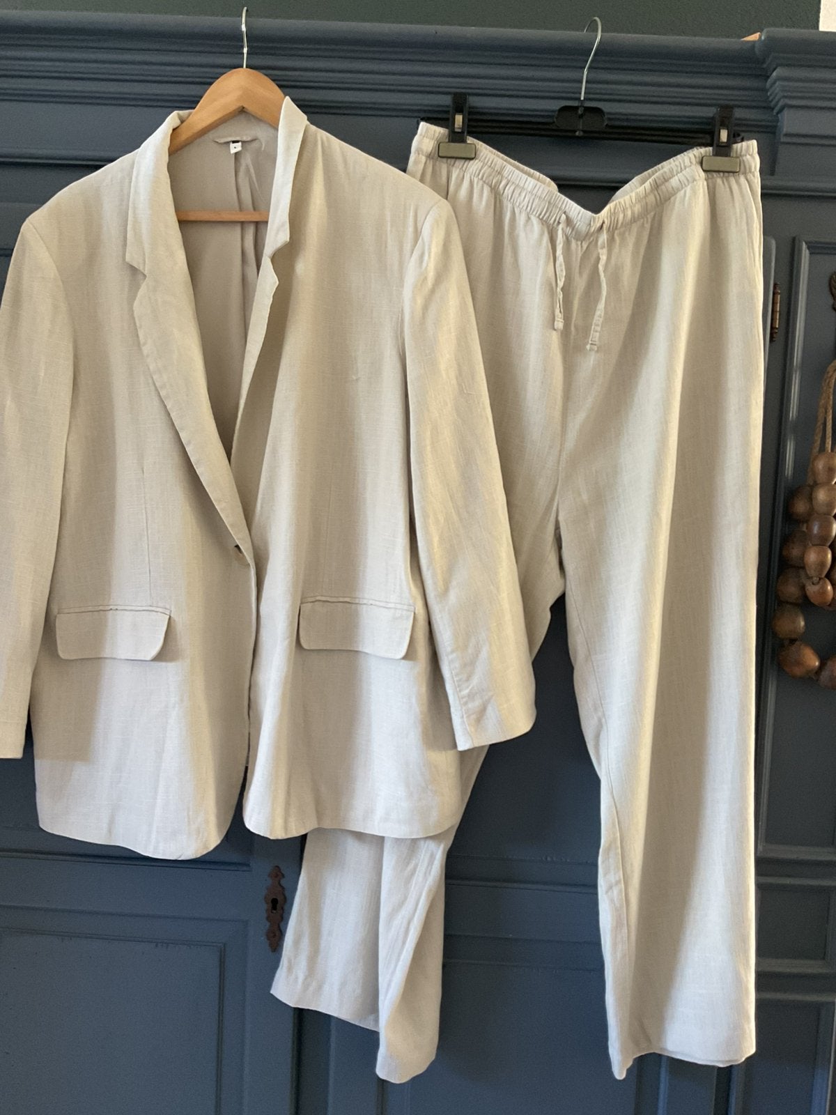 Linnen/ Viscose Pak maat 46, Kleding | Dames, Kostuum of Pak, Overige kleuren, Maat 46/48 (XL) of groter, Ophalen of Verzenden