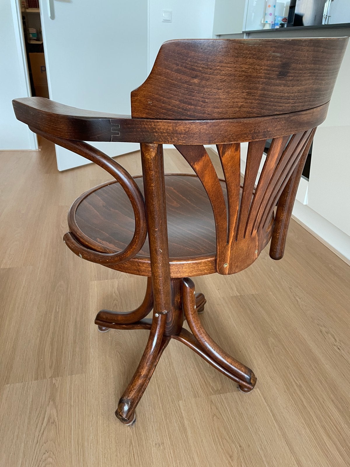 Vintage Teakhouten Bureaustoel, Ophalen