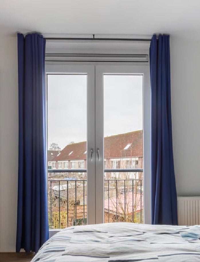 Verduisterende gordijnen (2x) - 260cm hoog, 2x 150cm breed, Ophalen, Gebruikt, Gordijn, Verduisterend