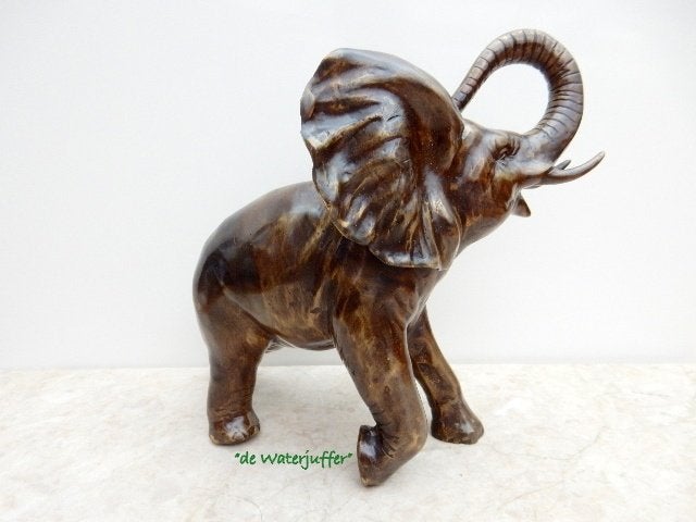 001* Bronzen olifant Afrika (Boven €75 geen verzendkosten), Tuin en Terras, Ophalen of Verzenden, Nieuw, Overige materialen, Dierenbeeld