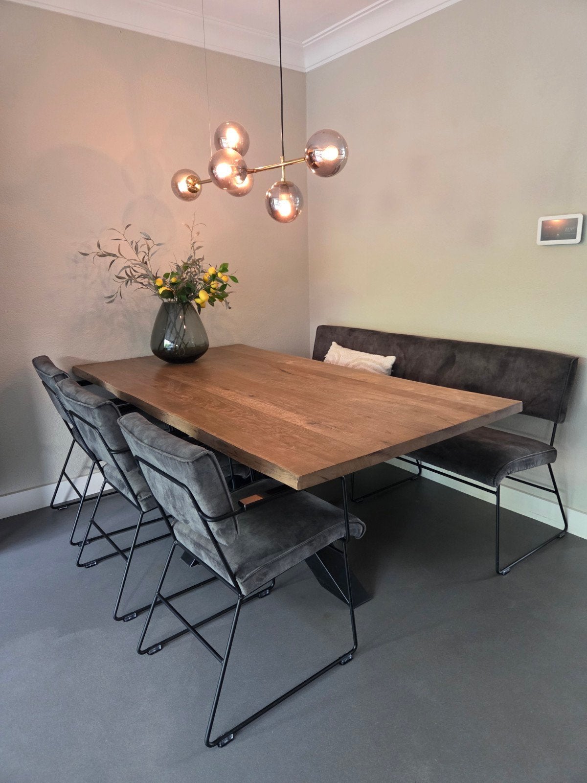 Complete Eethoek Eiken, Ophalen, Zo goed als nieuw, 6 tot 8 stoelen