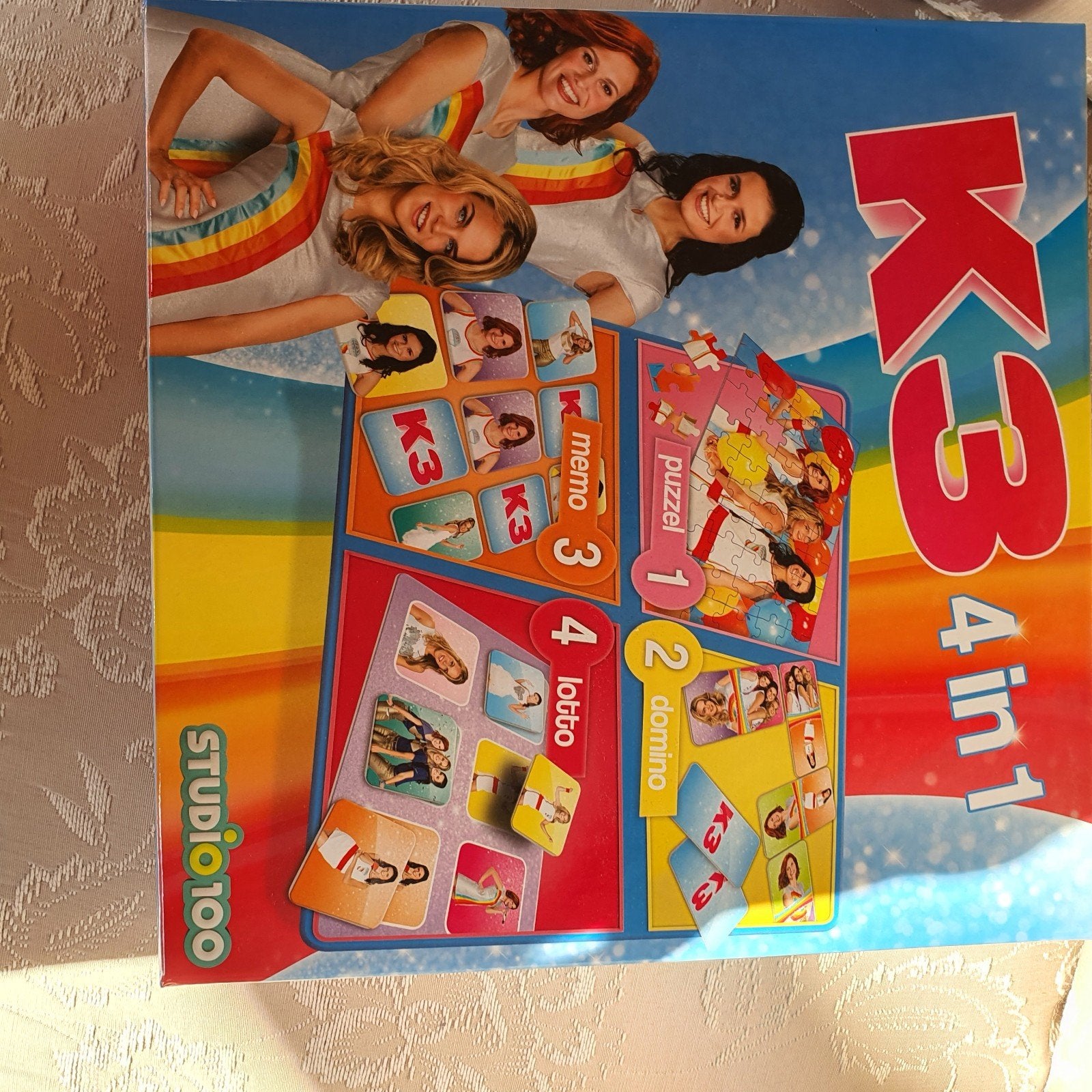 K3 4-in-1 Spellenboek: Puzzel, Domino, Memo, Lotto, Een of twee spelers, Ophalen, Zo goed als nieuw, Studio 100
