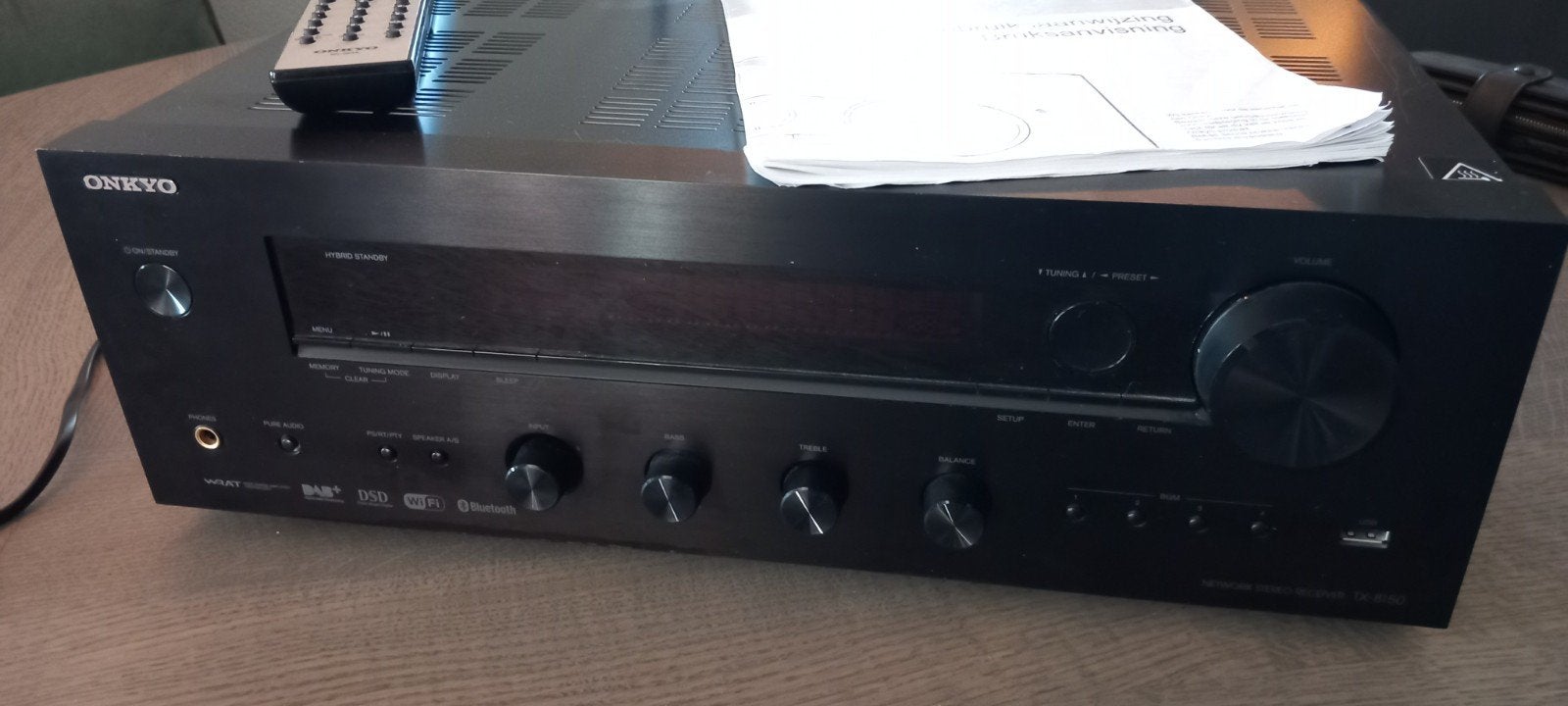 Onkyo TX-8150 Netwerk Stereo Receiver met DAB+ en Bluetooth, Ophalen, Zo goed als nieuw, 120 watt of meer, Stereo