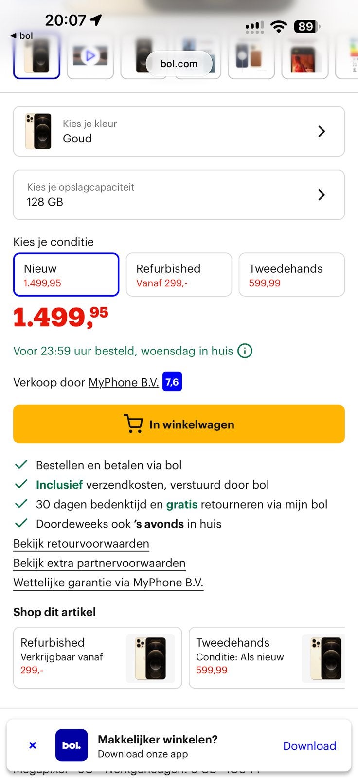 Foto 10 van Iphone 12 Pro Max Goud 128GB