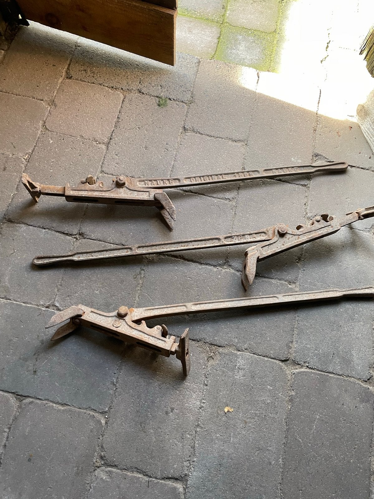 3 Antieke Vloerplankenspanner / dielen- Nauke Original 1889, Ophalen of Verzenden, Gebruikt, Overige typen, Overige merken