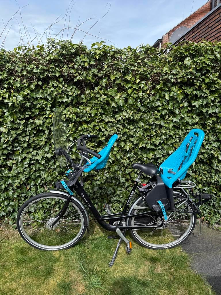 Batavus Moederfiets met Yepp voor- en achterzitje, Ophalen, 2 zitjes, 56 cm of meer, Zo goed als nieuw
