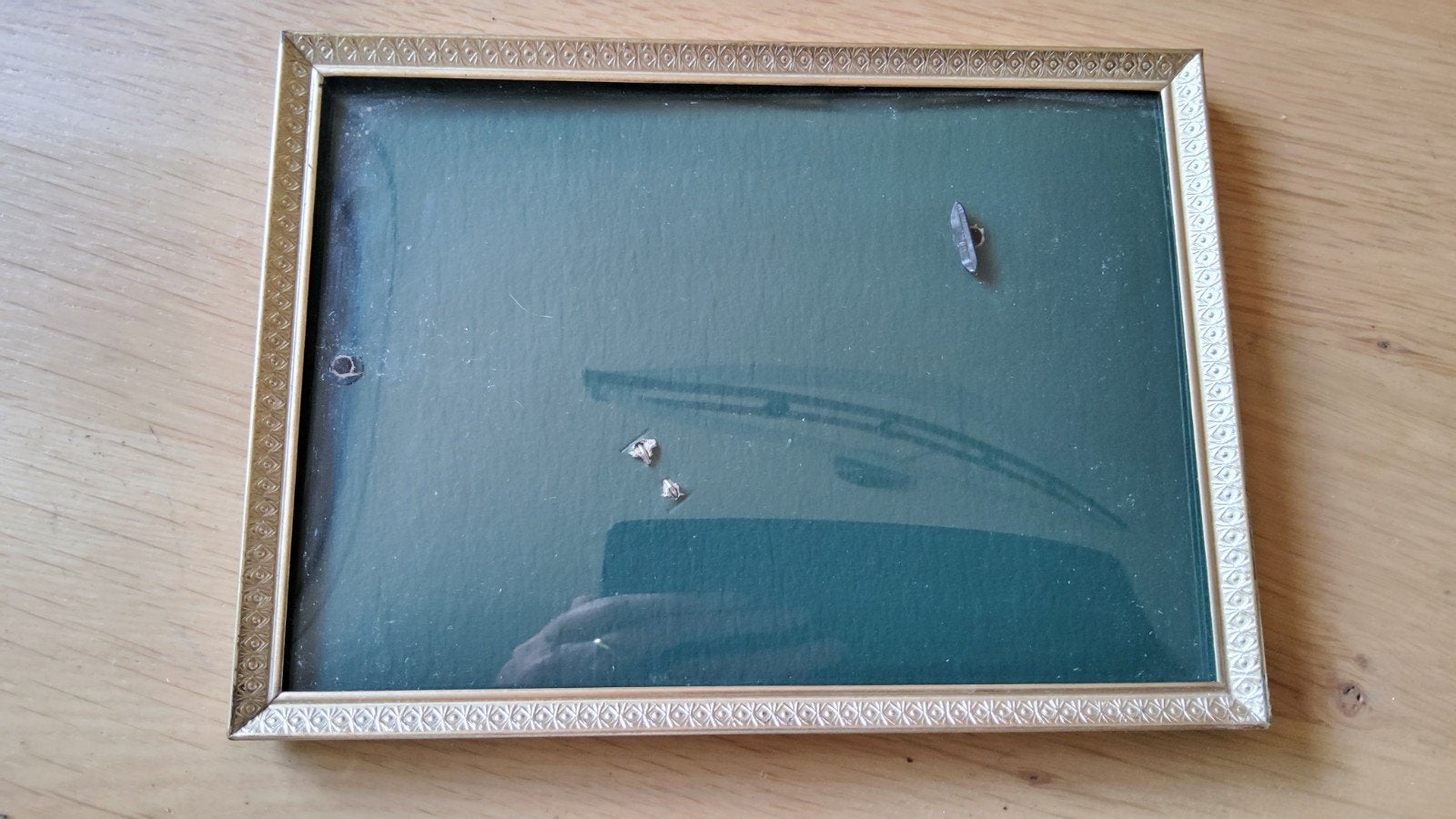 Antiek zilver kleur fotolijstje bewerkte rand met bol glas., Ophalen of Verzenden