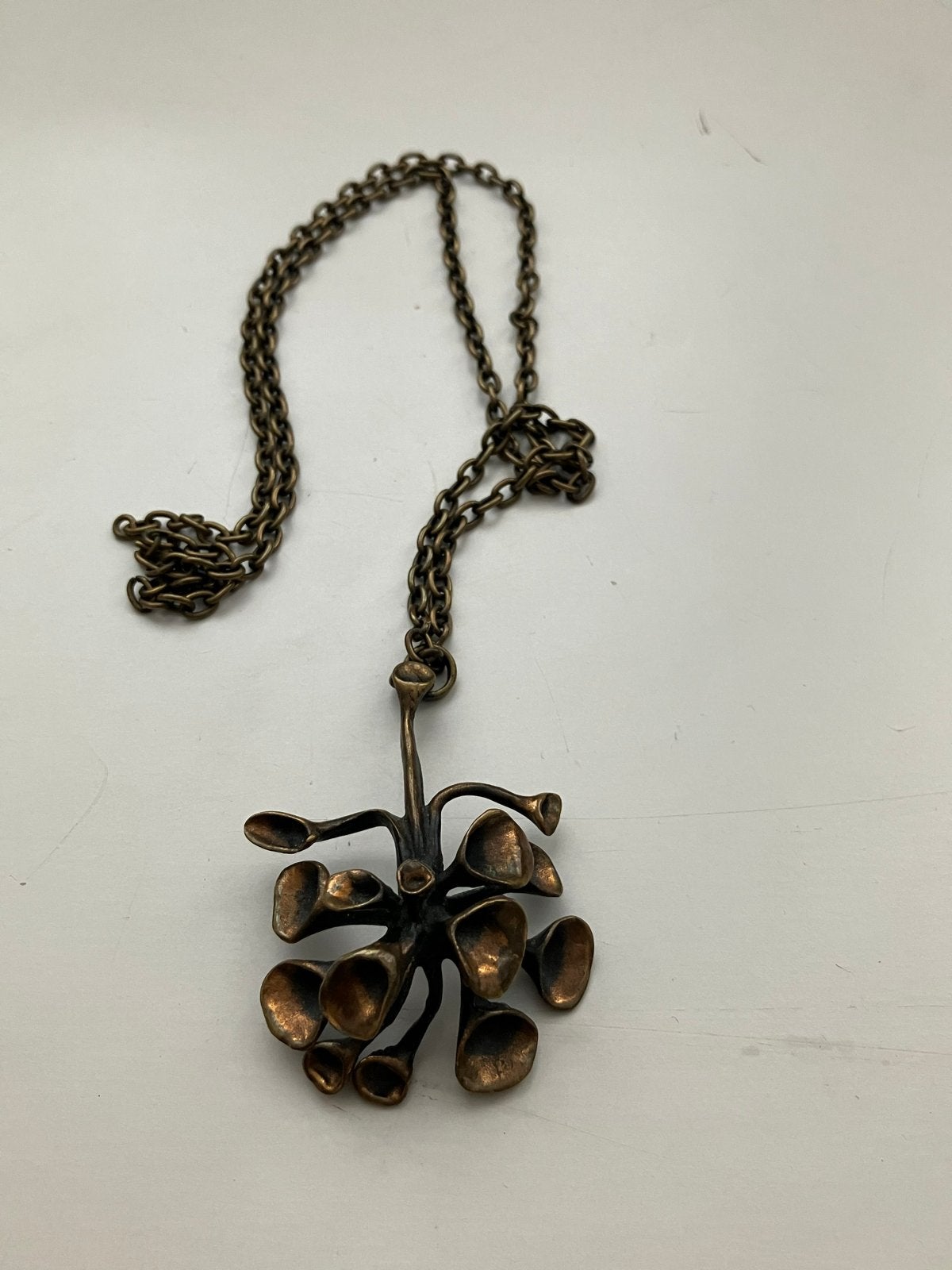 Vintage design kettinghanger en ketting Hannu Ikonen, Overige materialen, Gebruikt, Bruin, Ophalen of Verzenden