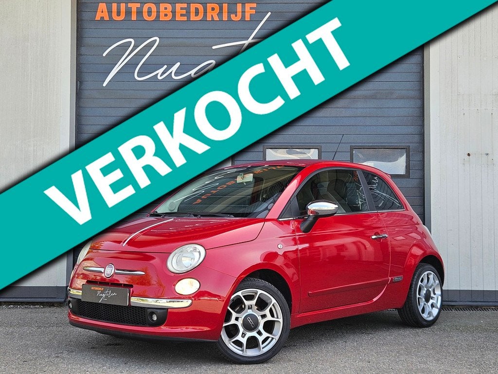 Fiat 500 1.2 Sport|Org NL|Leer|Airco|N.A.P, Euro 5, Gebruikt, 840 kg, Leder en Stof