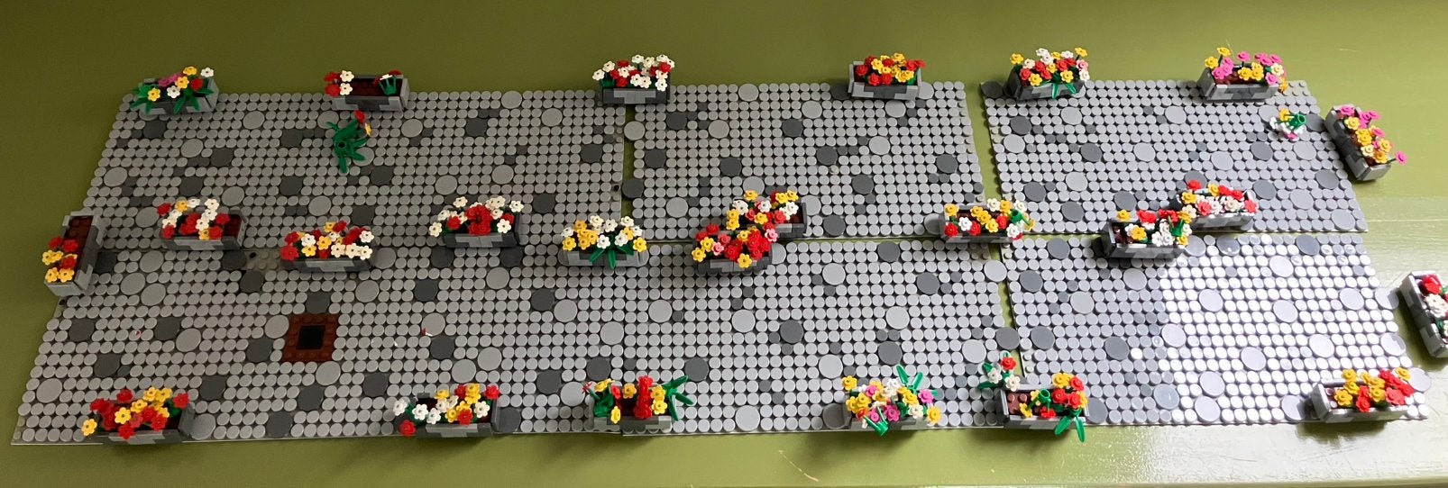 Lego MOC straat van keien en bloembakken, Kinderen en Baby's, Ophalen of Verzenden, Zo goed als nieuw, MOC (eigen creatie), Lego