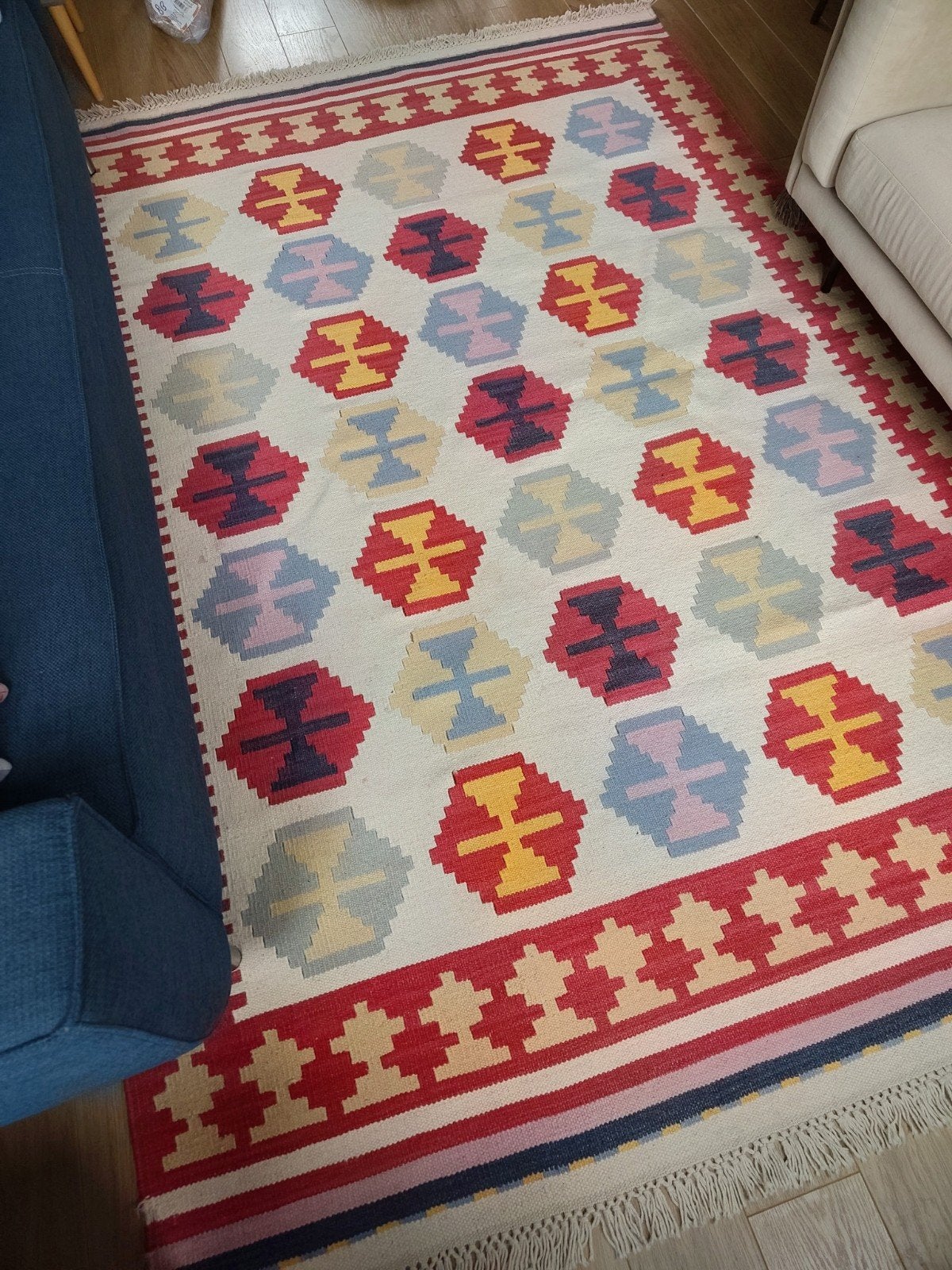Kelim tapijt van IKEA, ca. 170 cm x 260 cm, Ophalen, Gebruikt, 150 tot 200 cm, 200 cm of meer