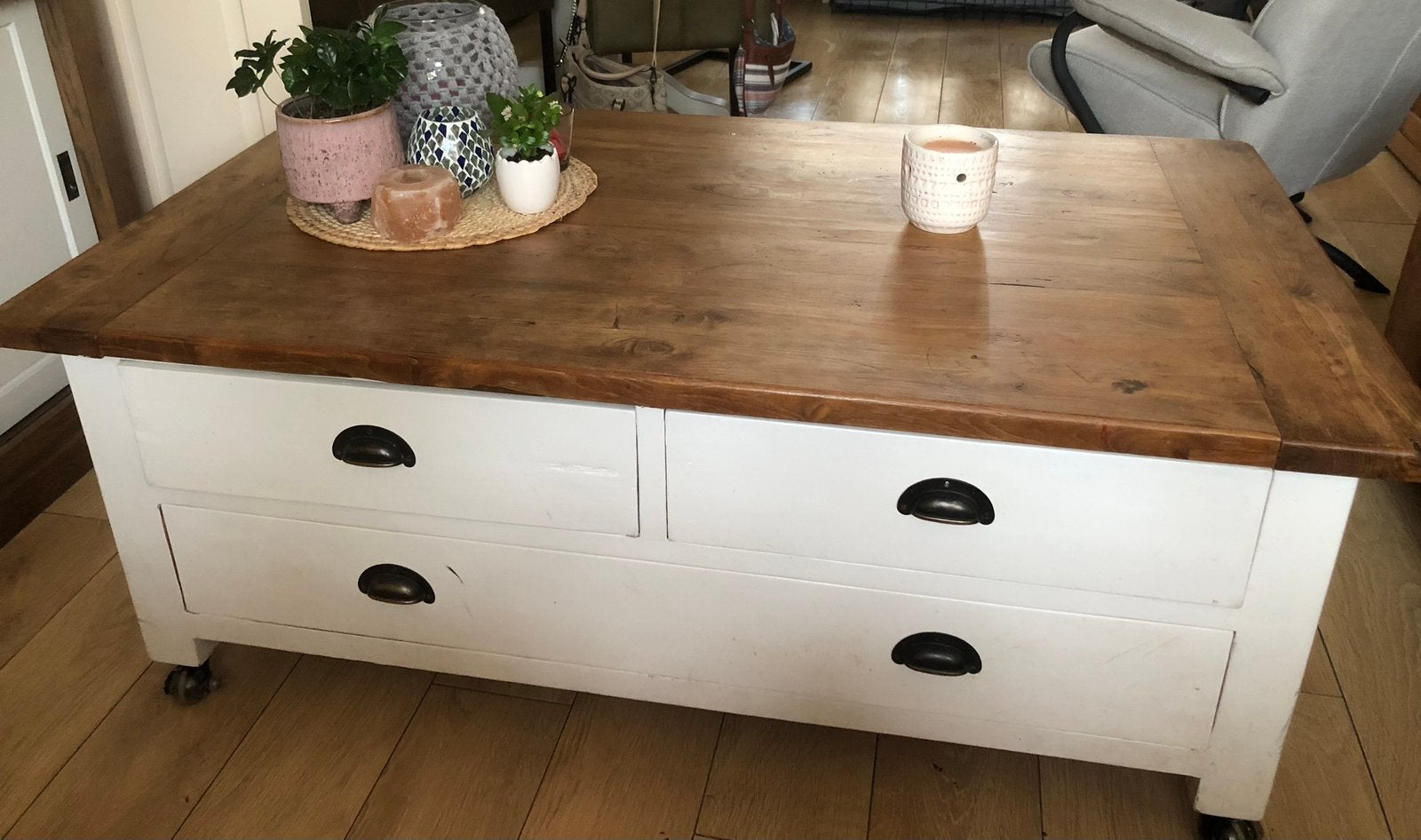 Teakhouten salontafel, Ophalen, Gebruikt, Teakhout, 50 tot 100 cm