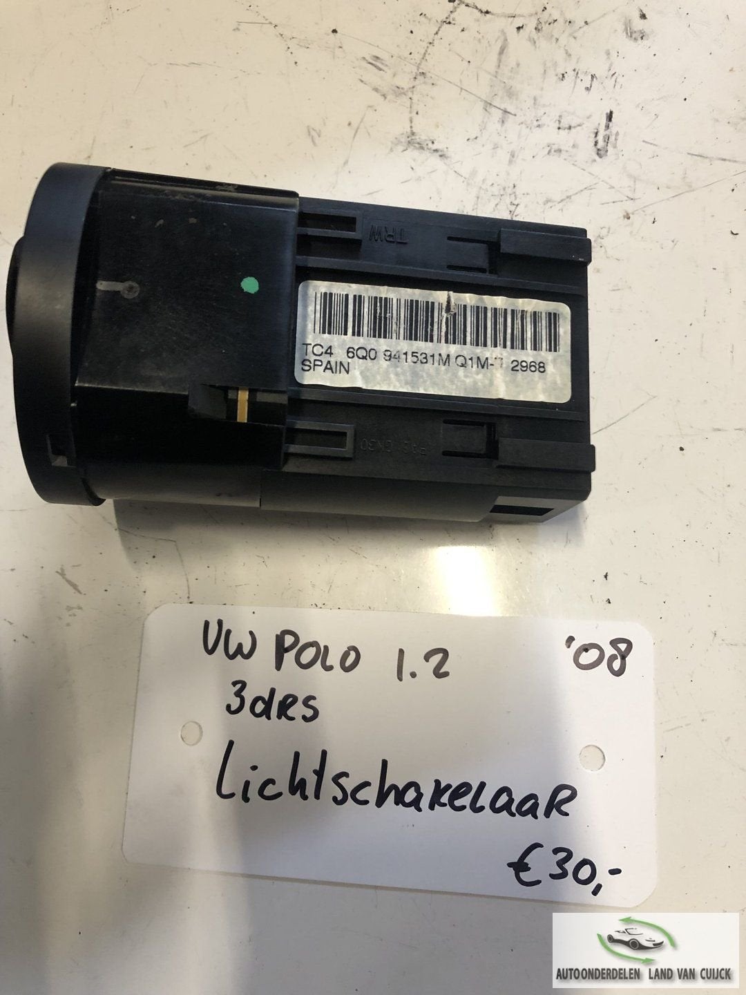 Vw Polo 1.2  3drs 2008 Licht schakelaar verlichtingschakelaa, Gebruikt, -, -, Ophalen of Verzenden