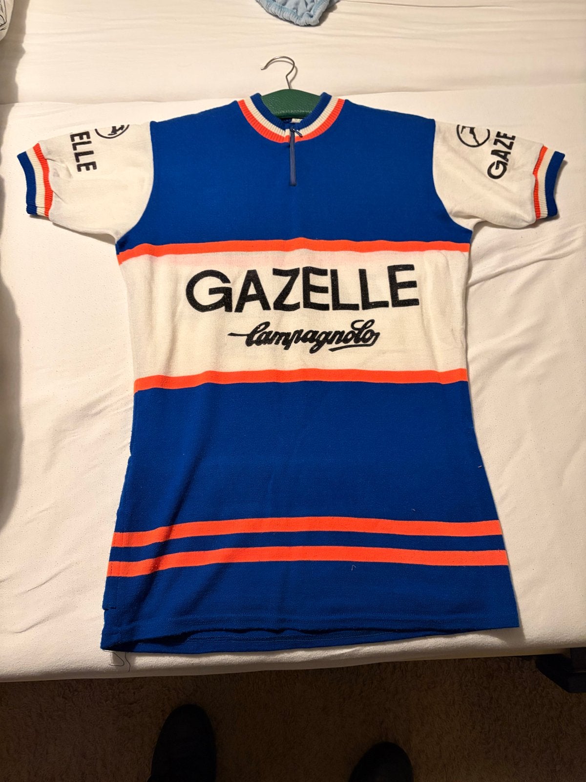 Retro gebreide wielertrui - Gazelle Campagnolo, Ophalen of Verzenden, Gedragen