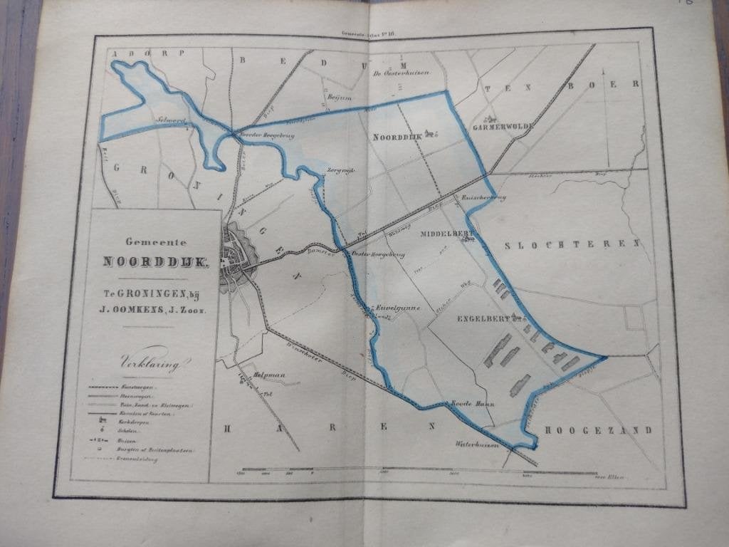 16 Noorddijk Middelbert Oosterhuizen Euvelgunne Litho 1862, Ophalen of Verzenden