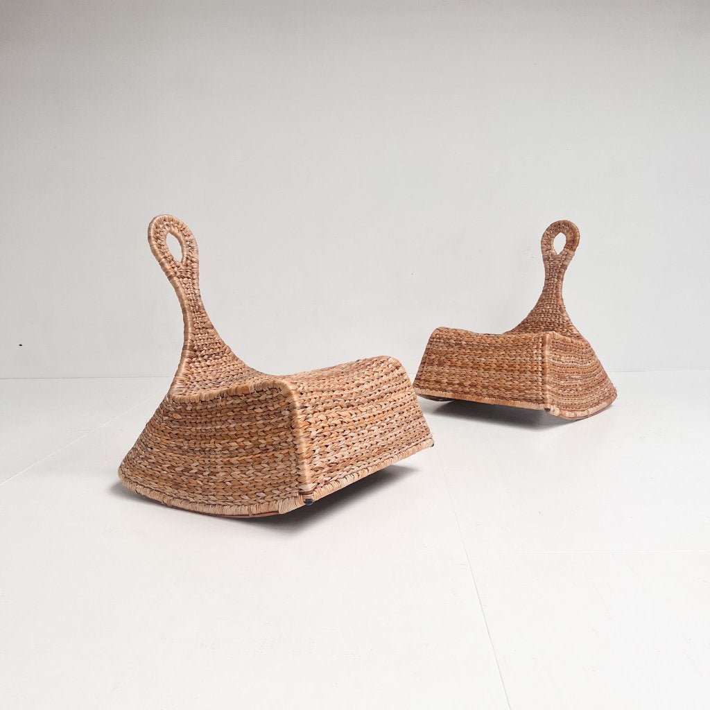 Vintage Ikea Gullholmen rotan schommelstoel, 2002, Huis en Inrichting, Gebruikt, Bruin, Ikea, Boho