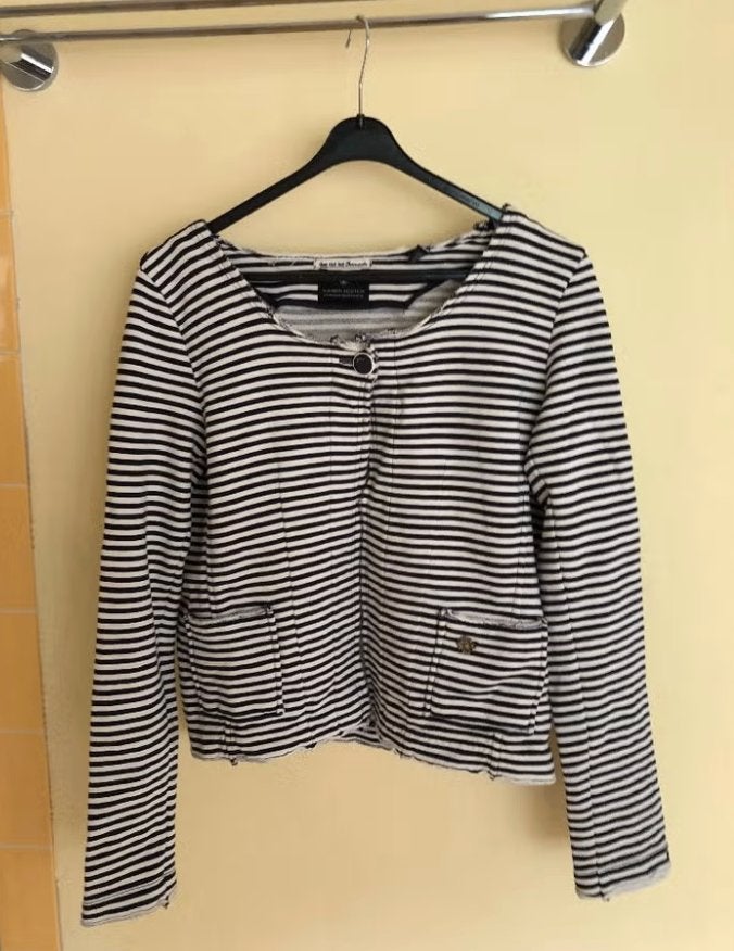 blauw/ecru vest jasje Maison Scotch mt 2 S/M, Maat 38/40 (M), Maison Scotch, Gedragen, Meerkleurig