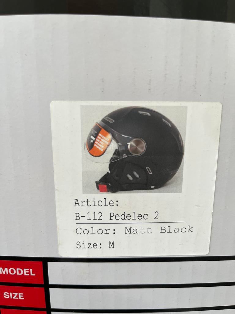 DEMM B-112 Pedelec 2 Matt Zwarte Helm Maat M, Fietsen en Brommers, Brommerhelmen, Ophalen of Verzenden, Nieuw, Medium