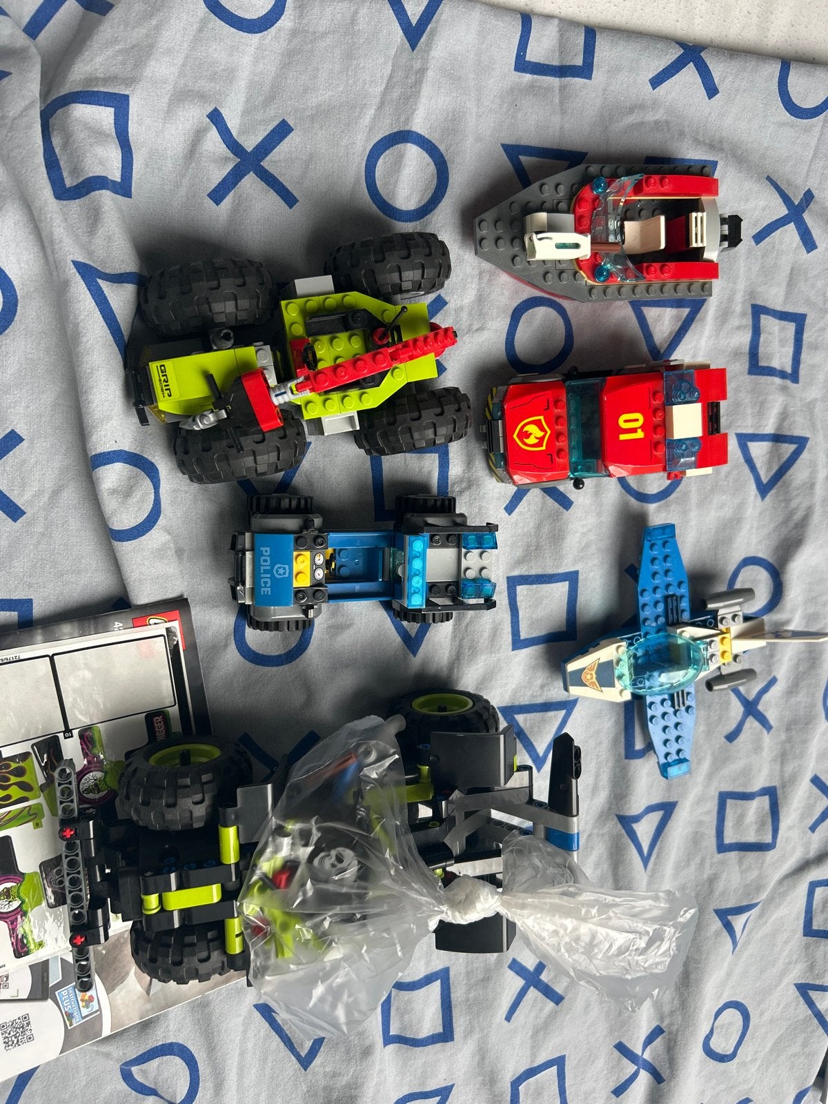 Lego voertuigen set: brandweer, politie, boot en meer!, Ophalen, Gebruikt, Overige merken