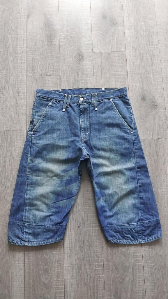 Vintage Levis Engineered twisted denim jorts Shorts M, Levi's, Blauw, Ophalen of Verzenden, W33 - W34 (confectie 48/50)