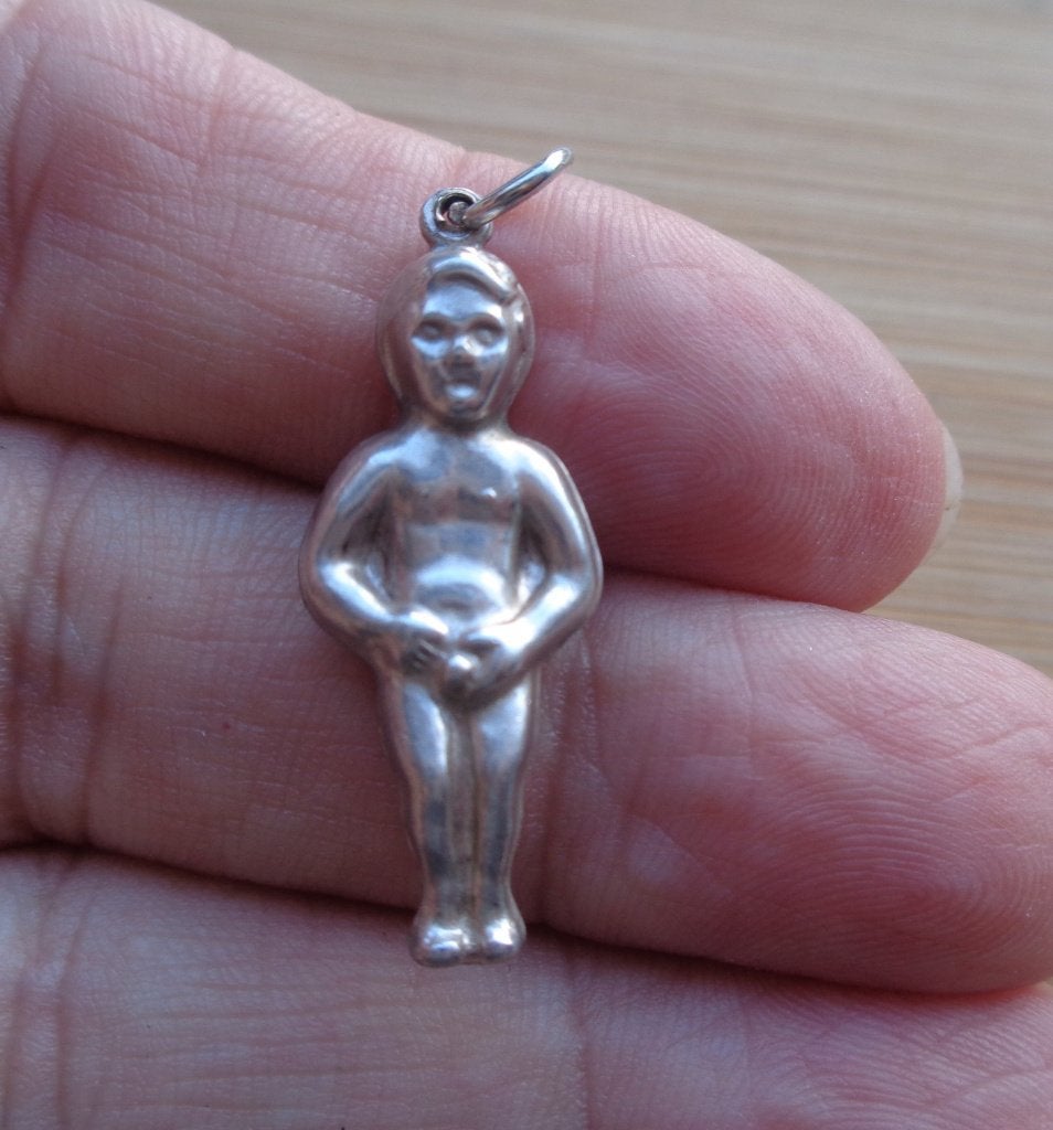 zilveren vintage bedel manneke pies Brussel [091], Overige merken, Verzenden, Zo goed als nieuw, 1 bedel