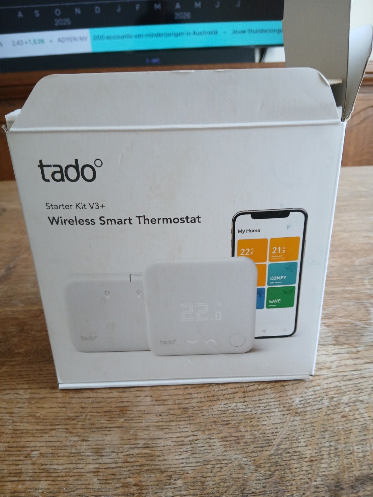 Nieuwe Tado Starter Kit V3+ Draadloze Slimme Thermostaat, Ophalen of Verzenden, Slimme thermostaat, Zo goed als nieuw