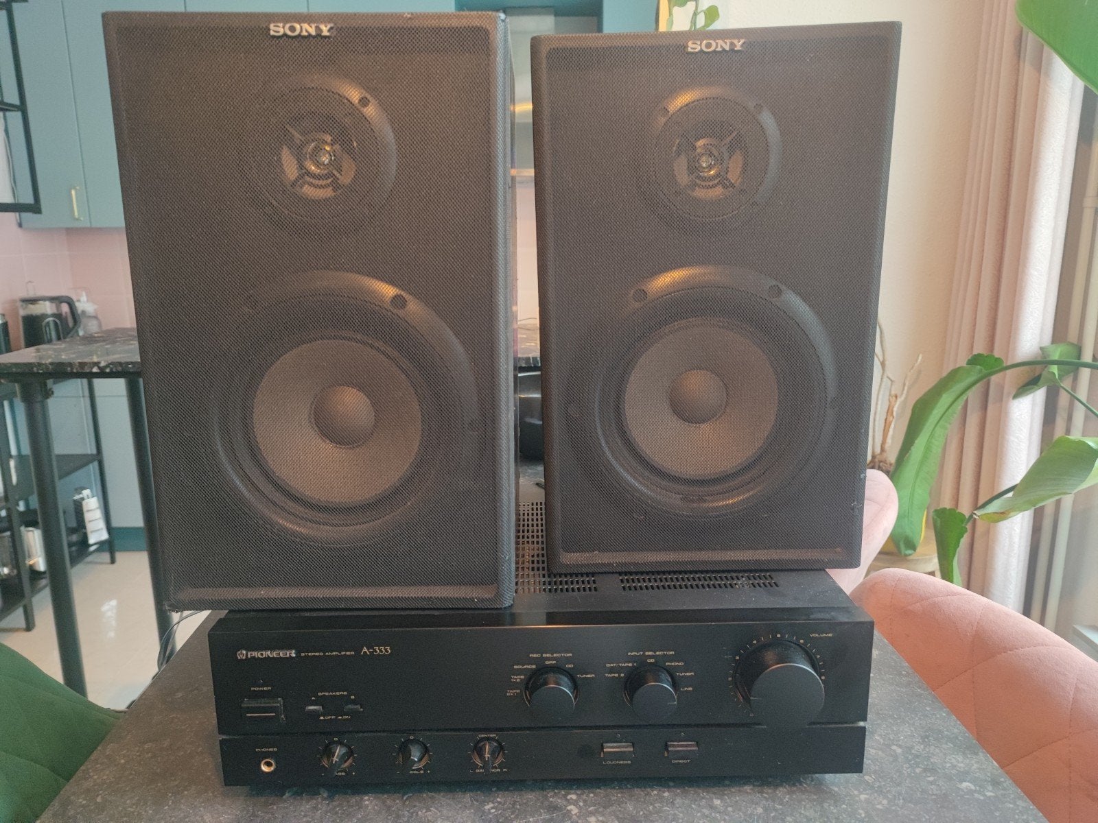 Pioneer A-333 versterker met Sony SS-A101 speakers, Gebruikt, Pioneer, Speakers, Losse componenten