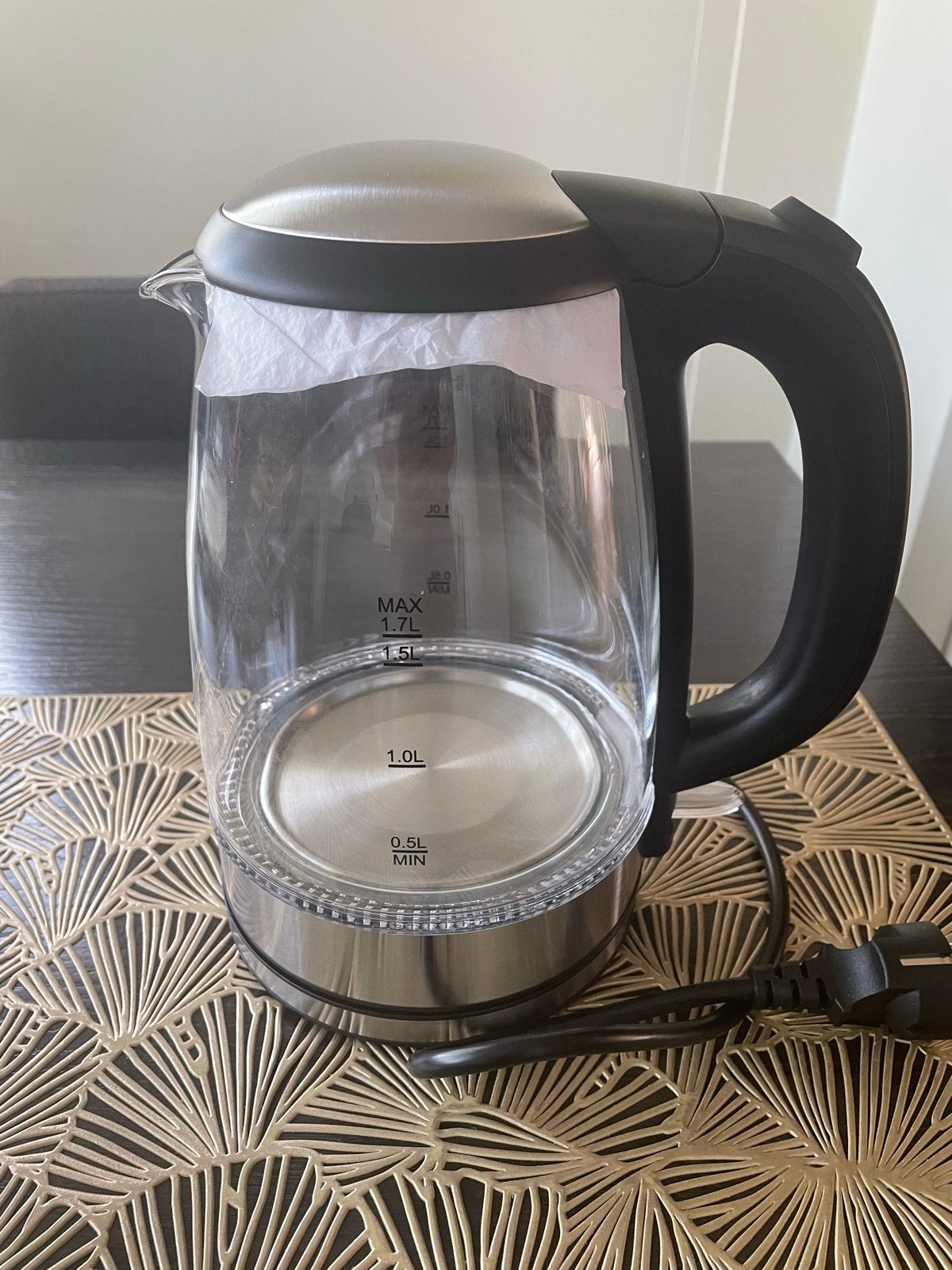 Home Essentials Waterkoker - Nieuw, 1.7L Glas/RVS, 1 tot 2 liter, Ophalen of Verzenden, Nieuw, Draadloos