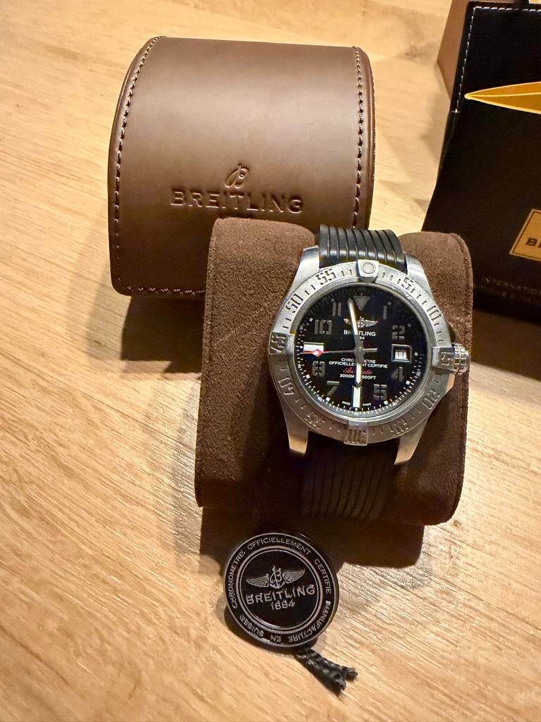 Breitling Avenger II Seawolf – Volledige set |, Gebruikt, Staal, Verzenden, Breitling