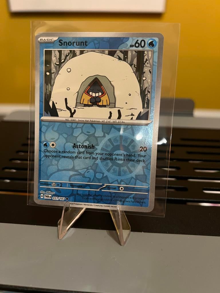 Pokémon TCG Snorunt 051/167 TWM EN Kaart Reverse Holo, Ophalen of Verzenden, Zo goed als nieuw, Losse kaart