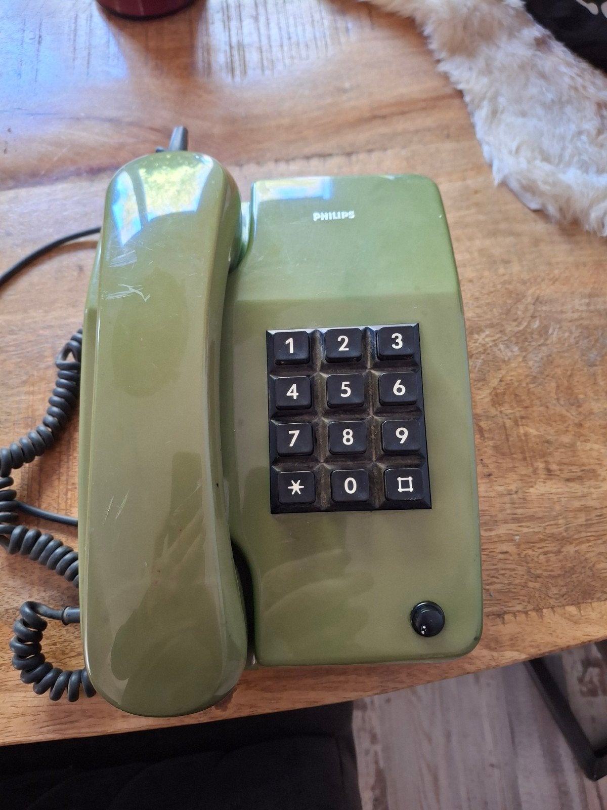 Vintage Philips Telefoon uit de jaren '80 - Groen, Ophalen of Verzenden, Gebruikt, 1 handset