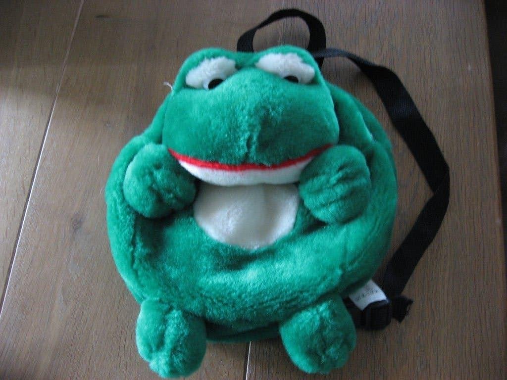 leuke nieuwe pluche kikker knuffel rugtasje, Verzenden, Nieuw