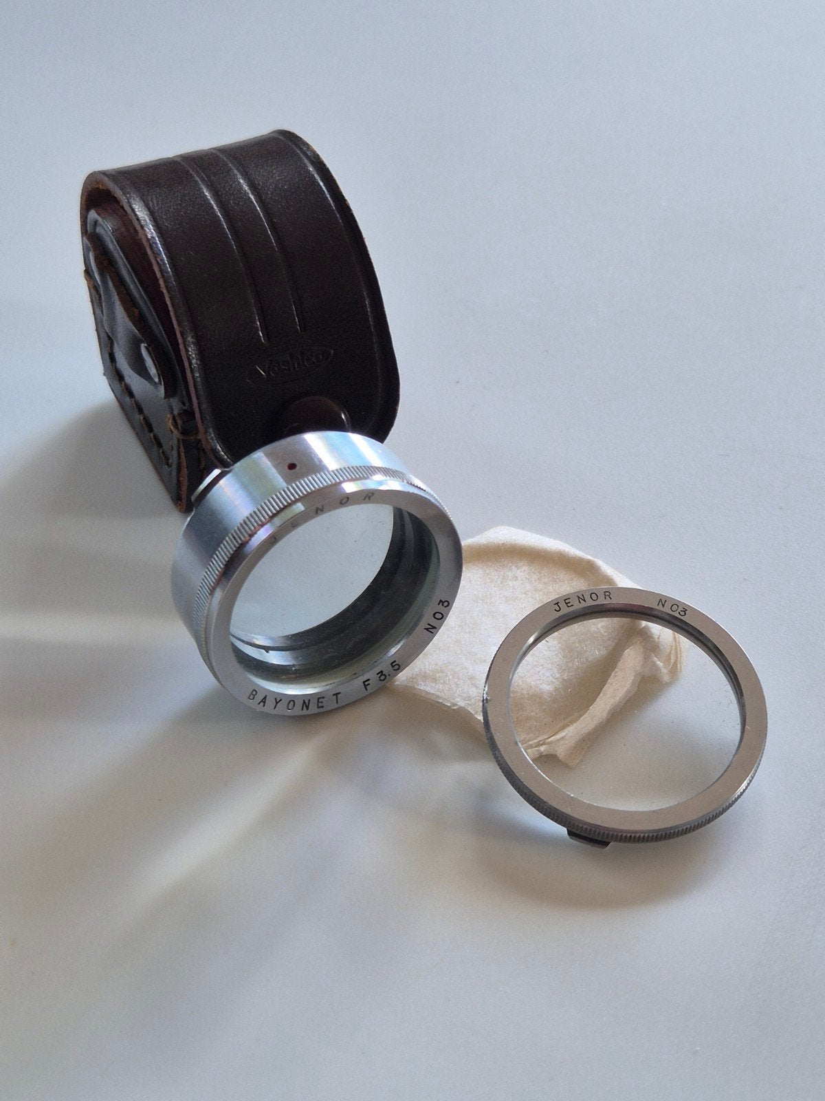 Vintage close-up set (voorzetlenzen) van het merk Jenor, ste, Overige merken, Gebruikt, Minder dan 50 mm, Overige typen