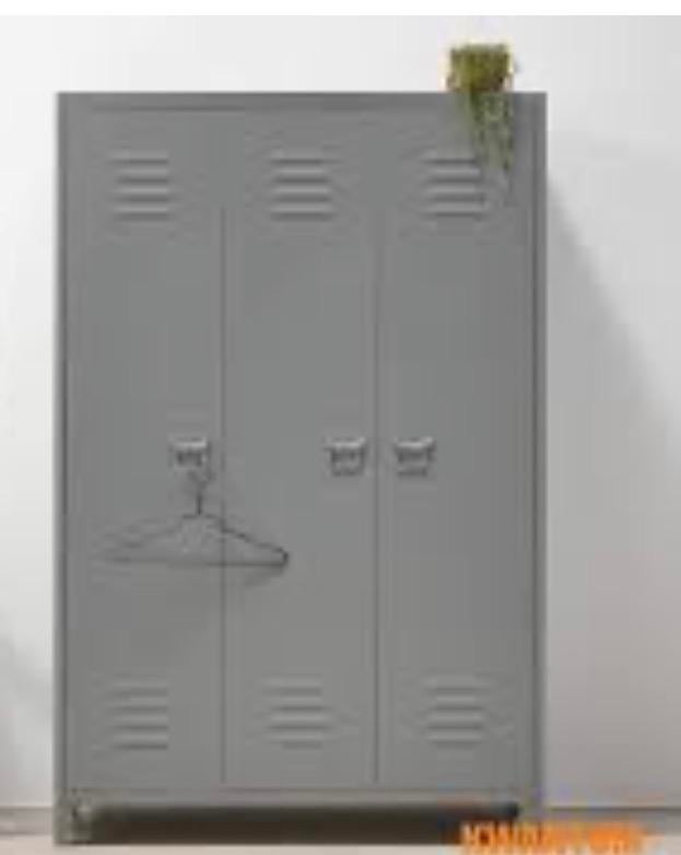Grijze Locker Kledingkast met Nachtkastje, Huis en Inrichting, Ophalen, Met plank(en), Gebruikt, 100 tot 150 cm