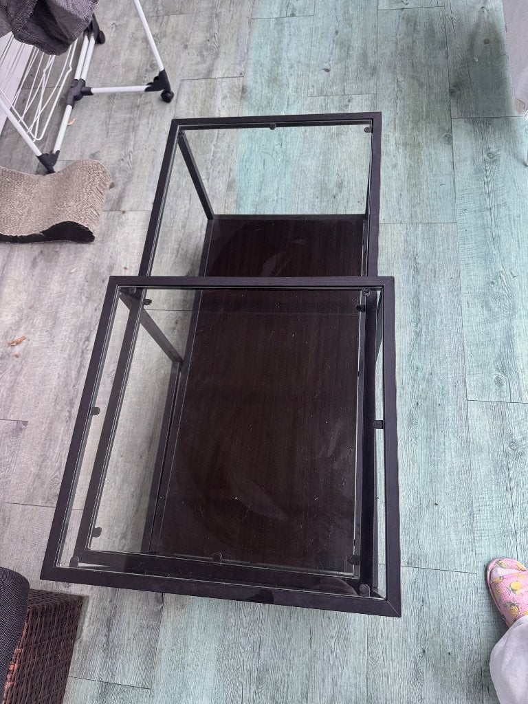 IKEA Vittsjo bijzettafel set, 45 tot 60 cm, Metaal of Aluminium, Ophalen of Verzenden, Zo goed als nieuw